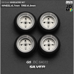 BNDS - Wheel/Tire Set, 15in Hoshino G5, Silver