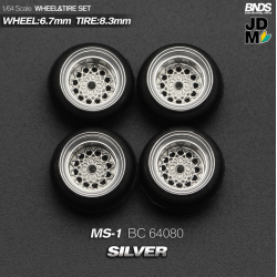 BNDS - Wheel/Tire Set, 15in Manaray MS-1, Silver