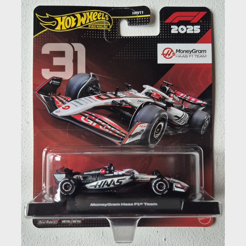 Hot Wheels Premium - 2025 MoneyGram Haas F1 Team - #31 E. Ocon