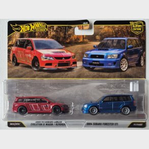 Hot Wheels - 2-pack, 2005 Mitsubishi Lancer EVO IX Wagon & 2004 Subaru Forester STI