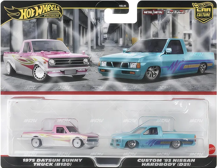 HW Premium - 2-pack, 1975 Datsun Sunny Truck & 1993 Nissan Hardbody