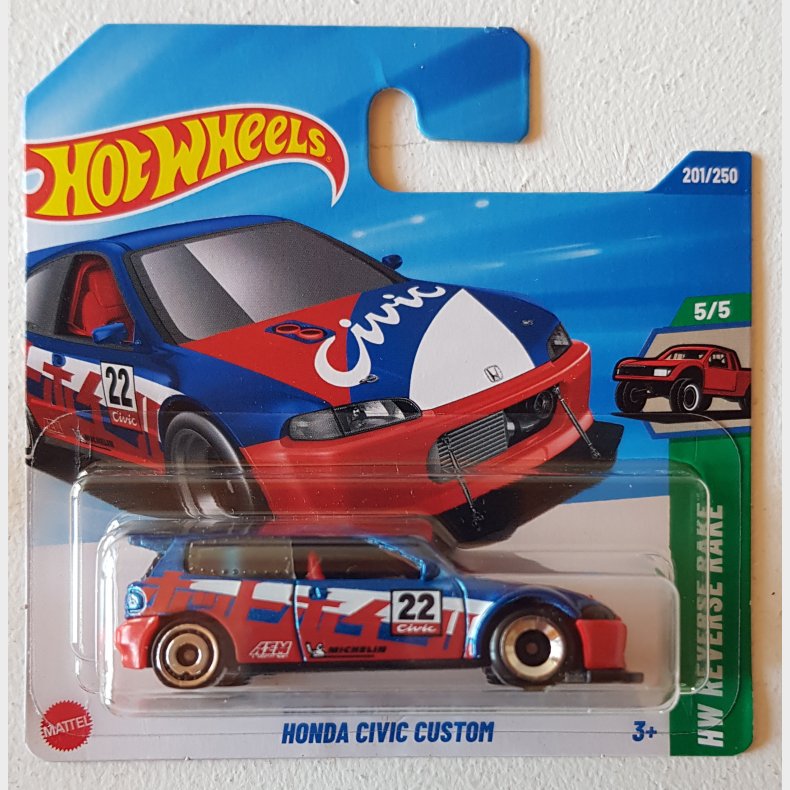 Hot Wheels - Honda Civic Custom (Red-Blue)