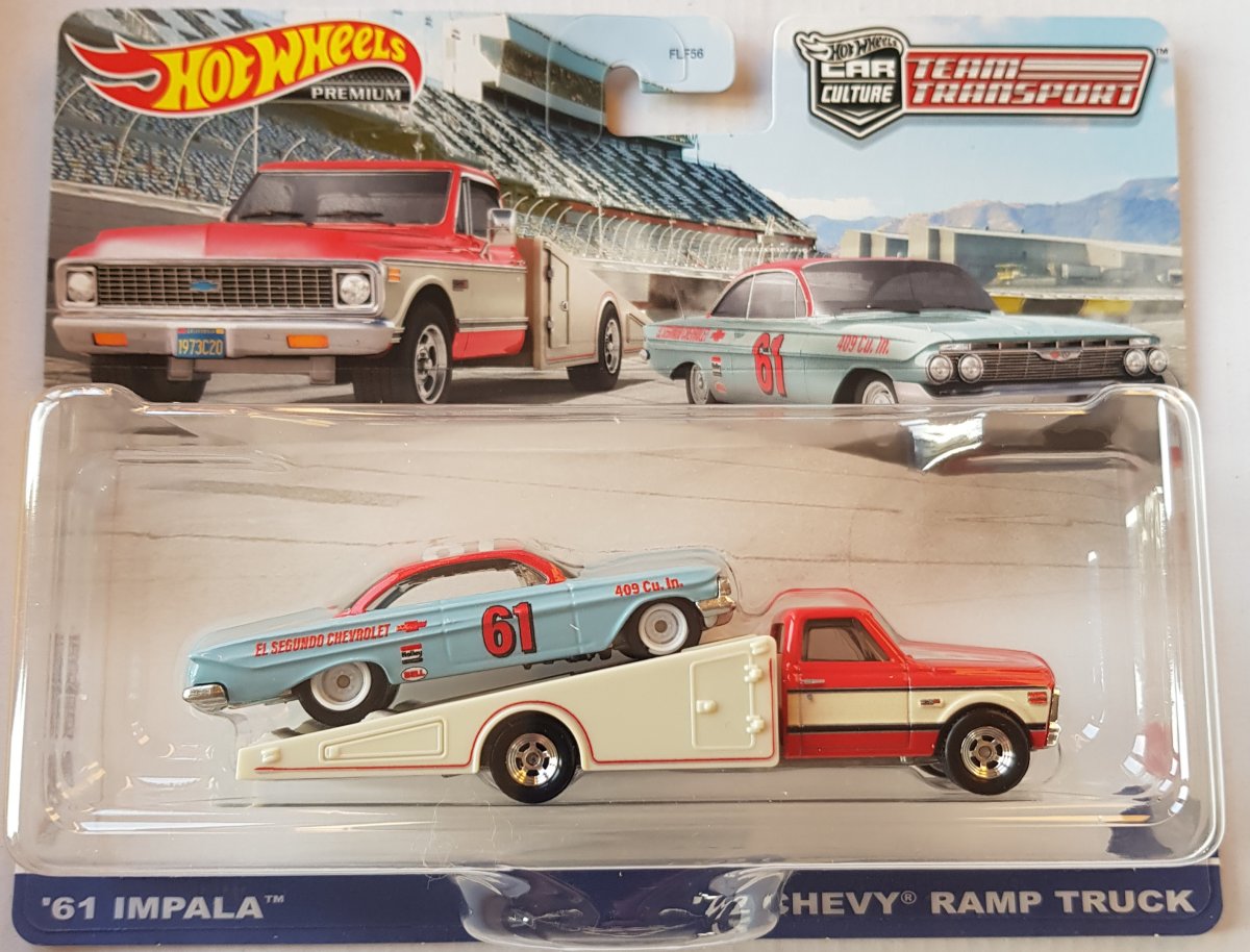 Hot Wheels 54 1961 Impala and 1972 Chevy Ramp Truck