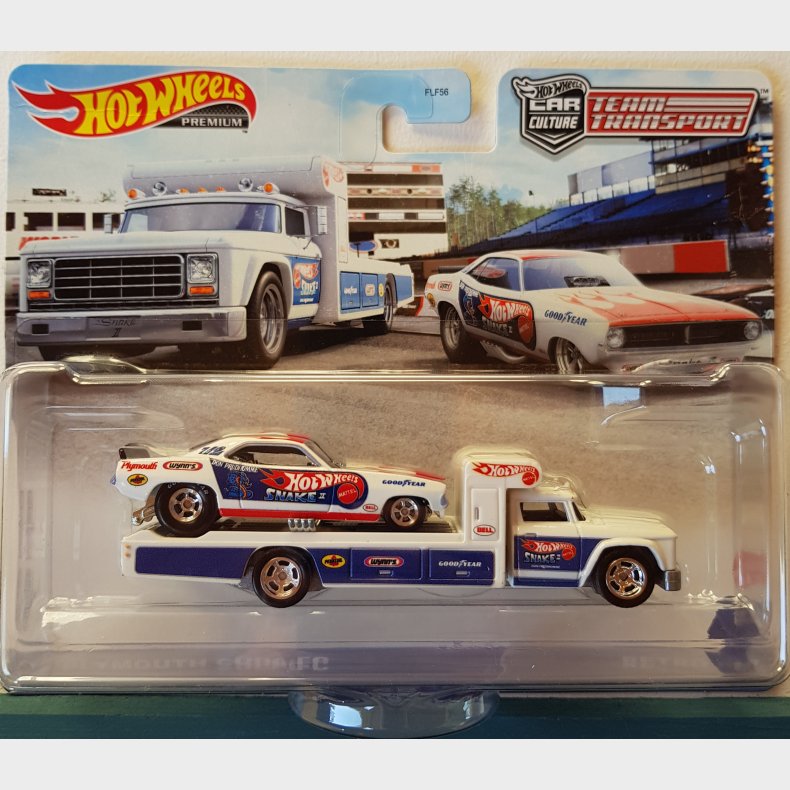Hot Wheels - #46 1972 Plymouth Cuda FC &amp; Retro Rig