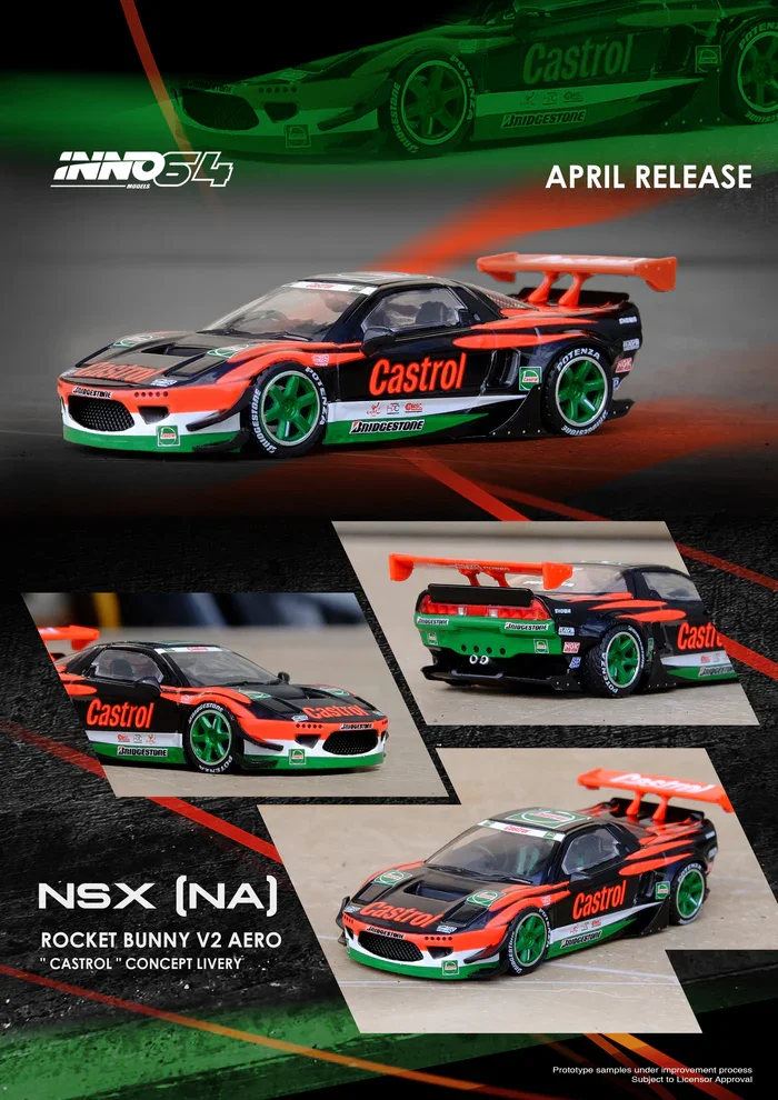 INNO64 - Honda NSX (NA1) Rocket Bunny V2 Aero, Castrol