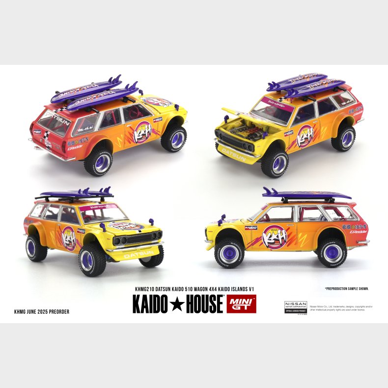 Mini GT, Kaido House - 1969 Datsun 510 Wagon 4x4 Kaido Islands V1 [Pre-order]