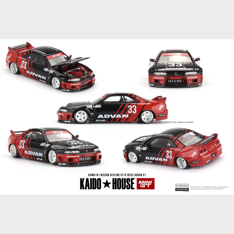 Mini GT, Kaido House - 1995 Nissan Skyline GT-R (R33) Kaido Works Advan
