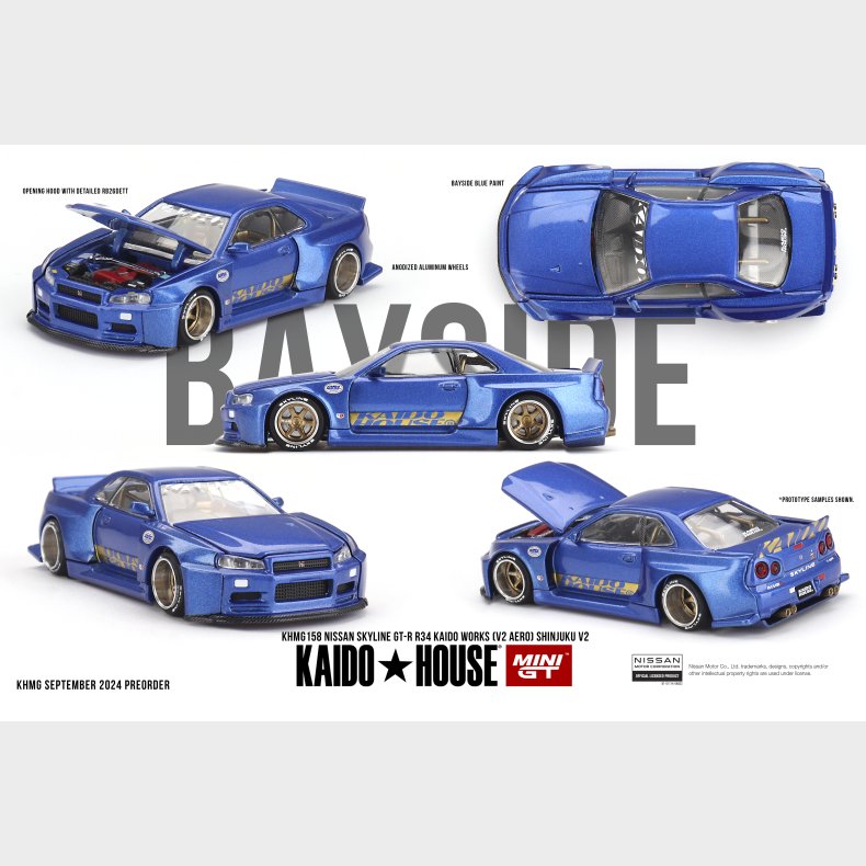 Mini GT - 1999 Nissan Skyline GT-R (R34) Kaido Works Shinjuku V2 [Pre-order]