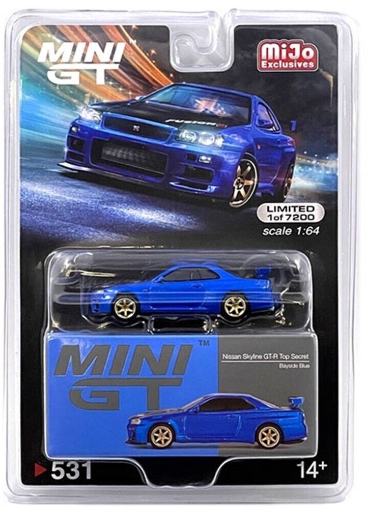 Mini GT 1:64 Nissan Skyline GT-R Top Secret VR32 Metallic Blue #589