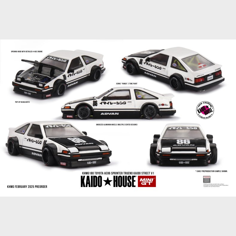 Mini GT, Kaido House - 1983 Toyota Sprinter Trueno (AE86) Imai Racing [Pre-order]